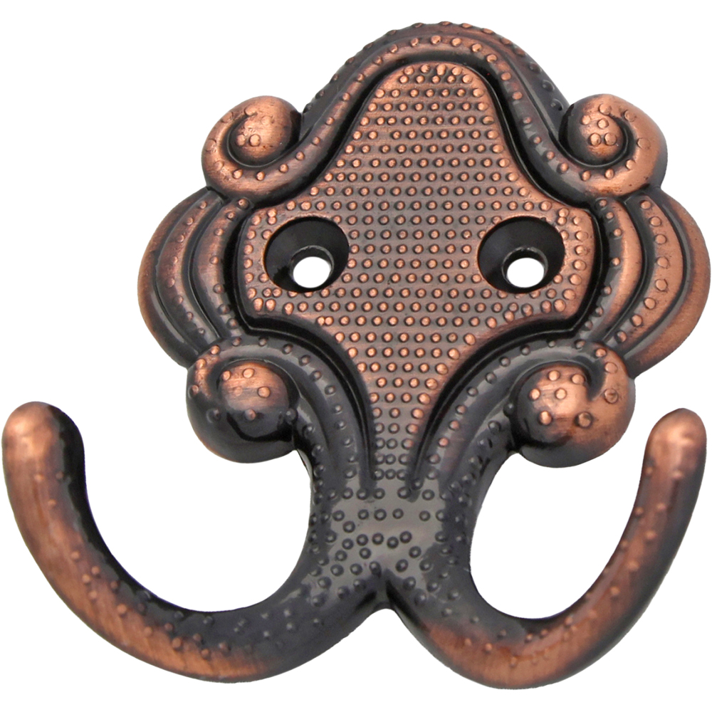 Cuier perete si mobilier, 2 agatatori, metal, maro