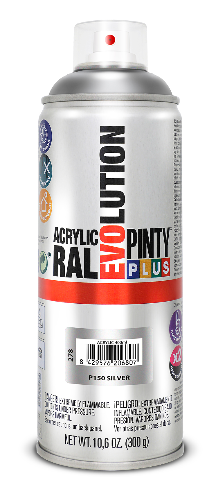 Vopsea spray acrilica EVO Evolution, p150, argintiu, 400ml