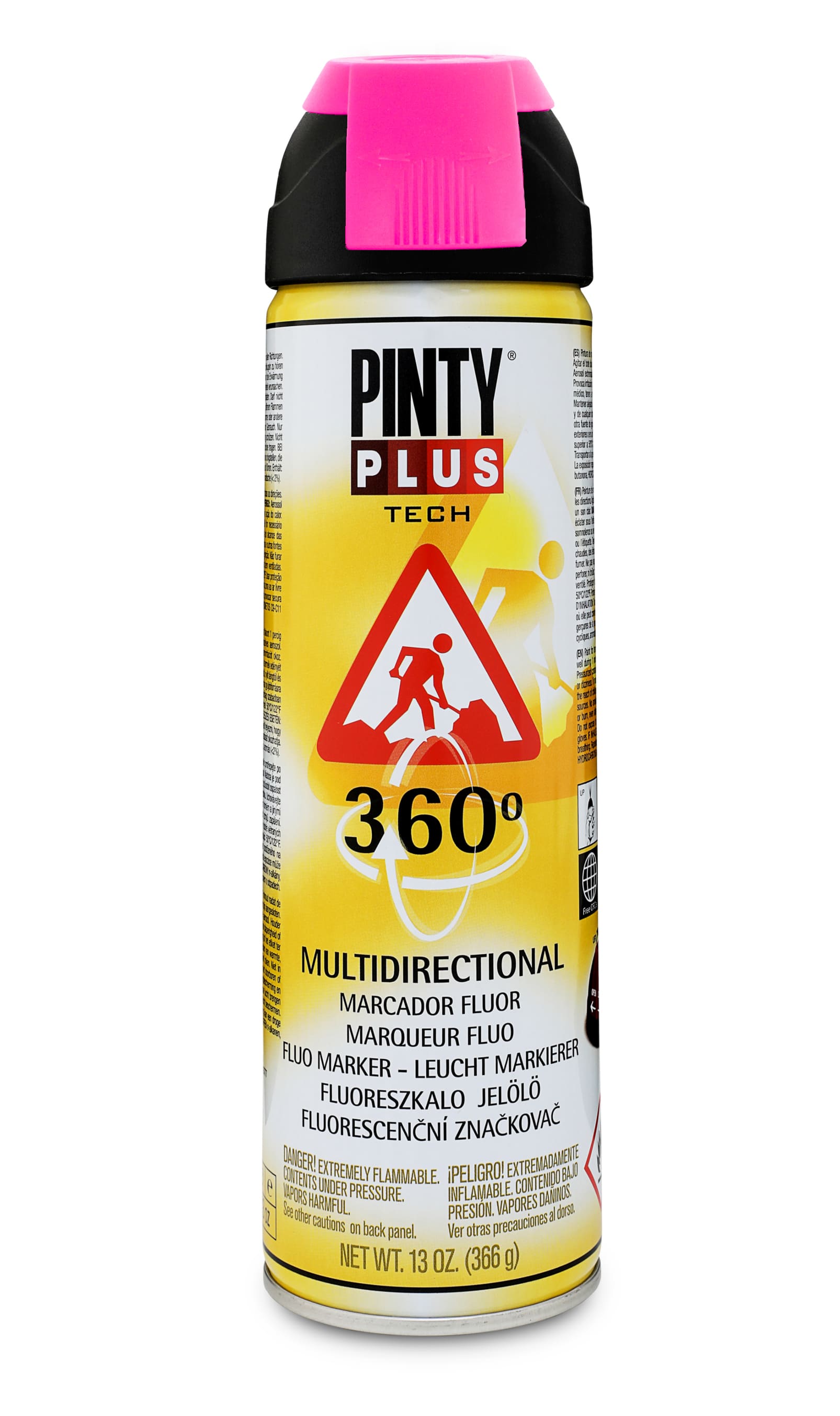 Vopsea spray pentru marcaj PINTYPLUS Tech, roz fluorescent, 500ml