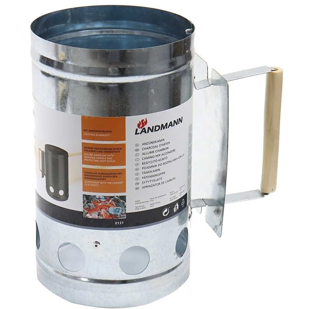 Aprinzator carbuni LANDMANN, metal, argintiu