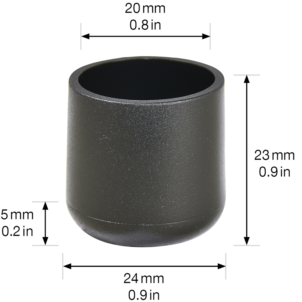 Patina picior mobila, 20 mm, 4 bucati, negru