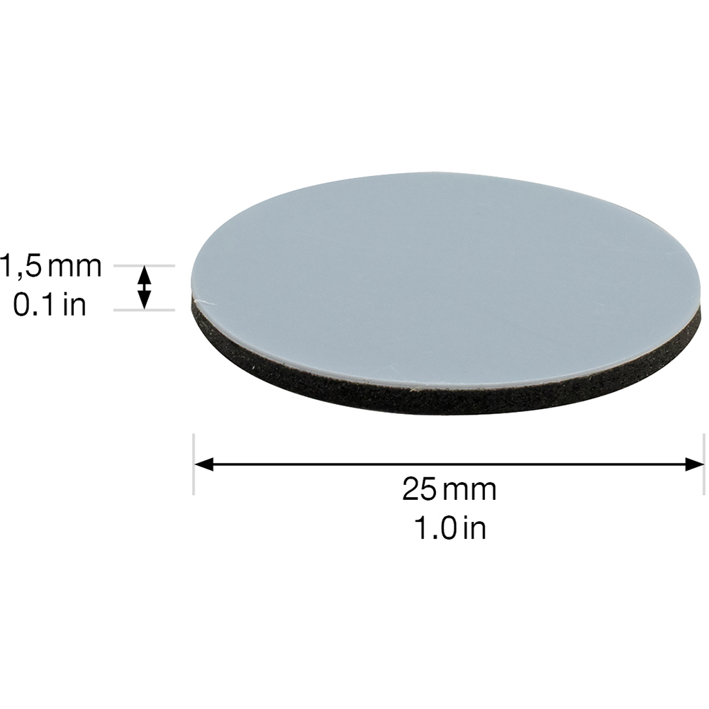 Patina adeziva, 25 x 1.5 mm, 12 bucati, gri