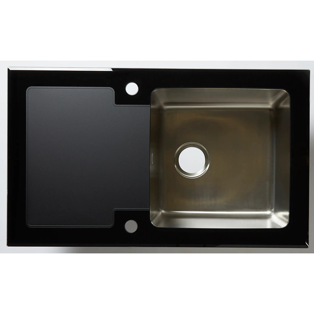 Chiuveta bucatarie COOKE & LEWIS Christianna, 1 cuva, picurator reversibil, otel inoxidabil, negru