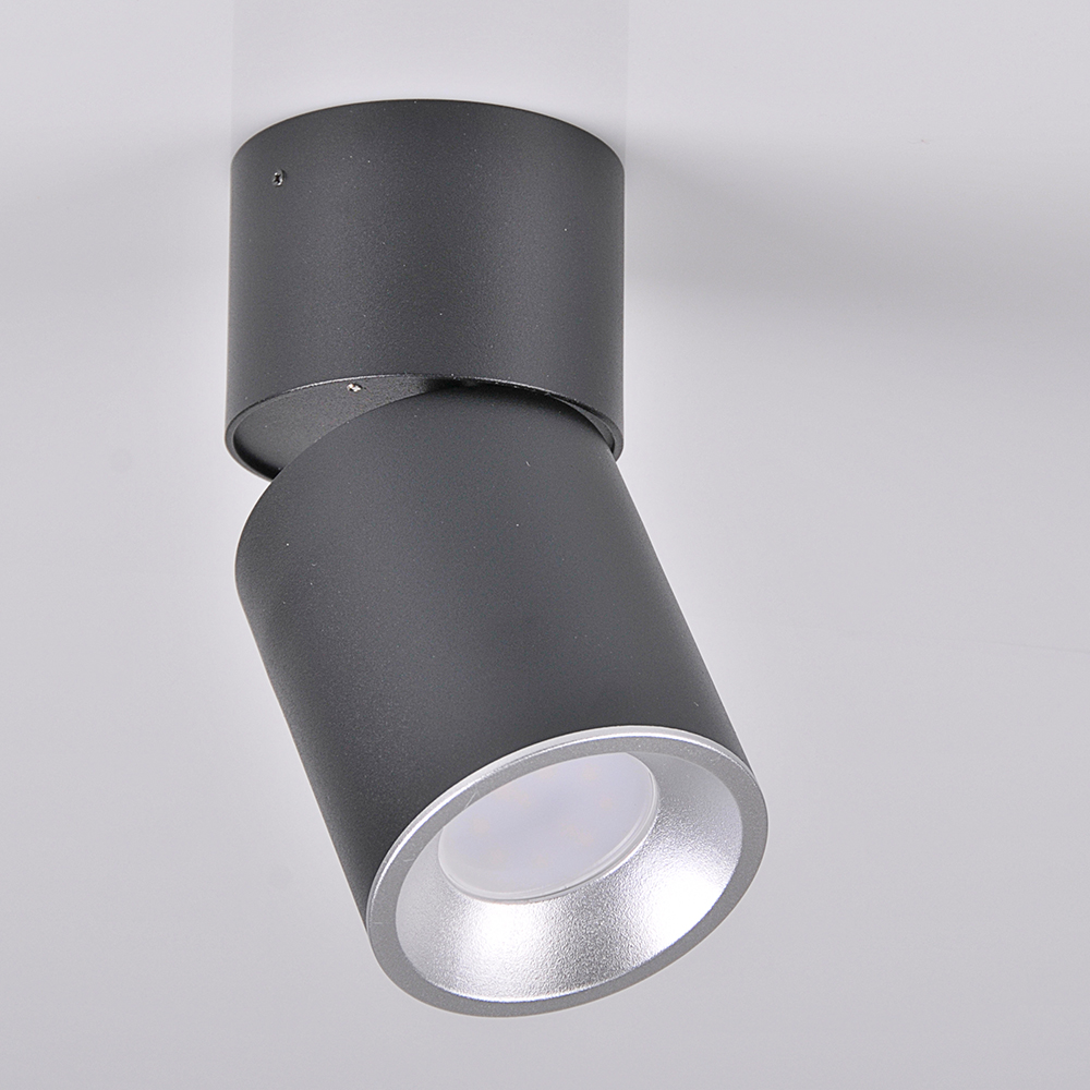 Spot LED POLUX Astra 314055, GU10, 5.5W, negru-argintiu
