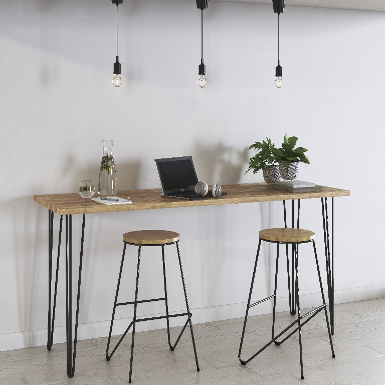 Picior blat bucatarie GOODHOME Nantua, metal, 12 x 89 cm, negru