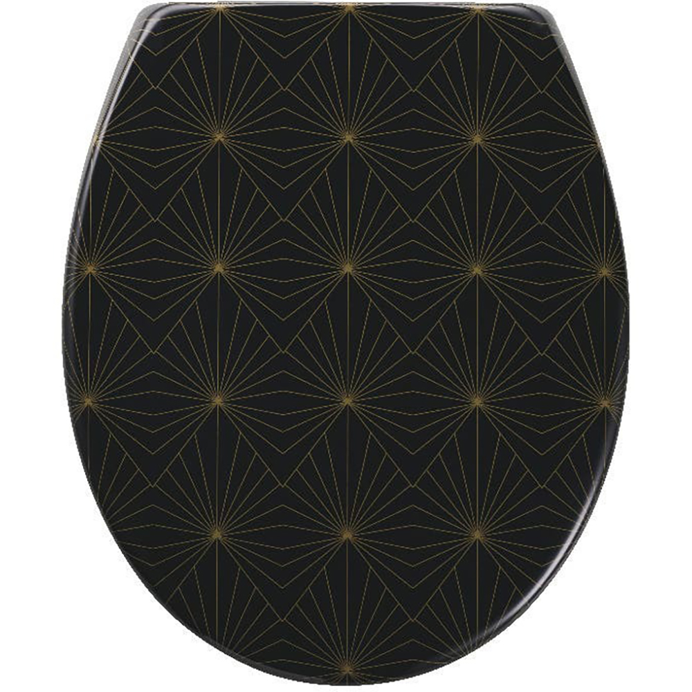 Capac WC GOODHOME Diani, inchidere lenta, plastic, negru/auriu