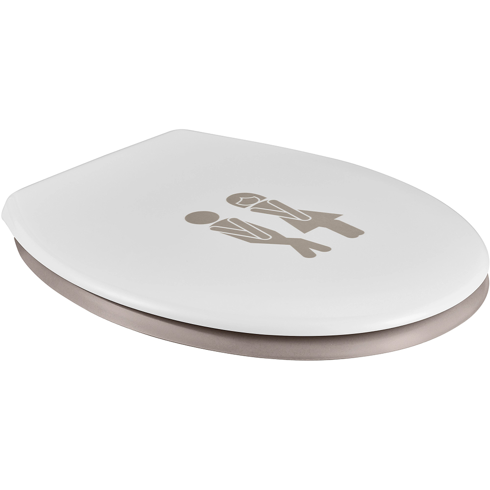 Capac WC GOODHOME Genoa, SoftClose, duroplast, alb-gri