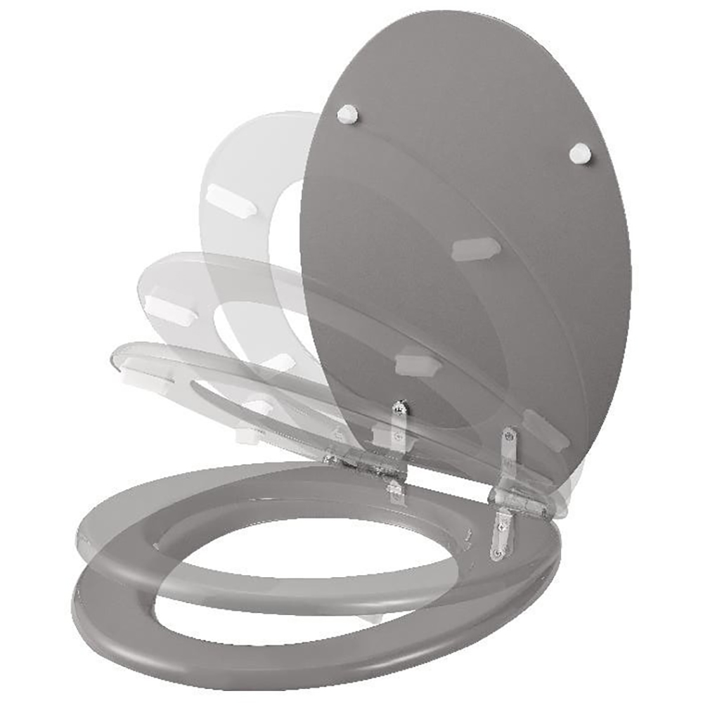 Capac WC GOODHOME Pilica, inchidere lenta, MDF, gri
