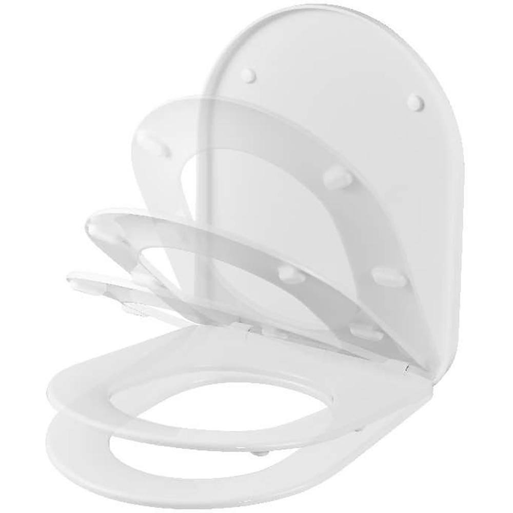 Capac WC slim GOODHOME Tanaro, inchidere lenta, duroplast, alb