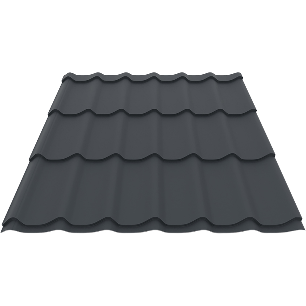 Tigla metalica Smart, gri mat (RAL 7016), 0.45 mm, 220 x 120 cm, 2.64 mp