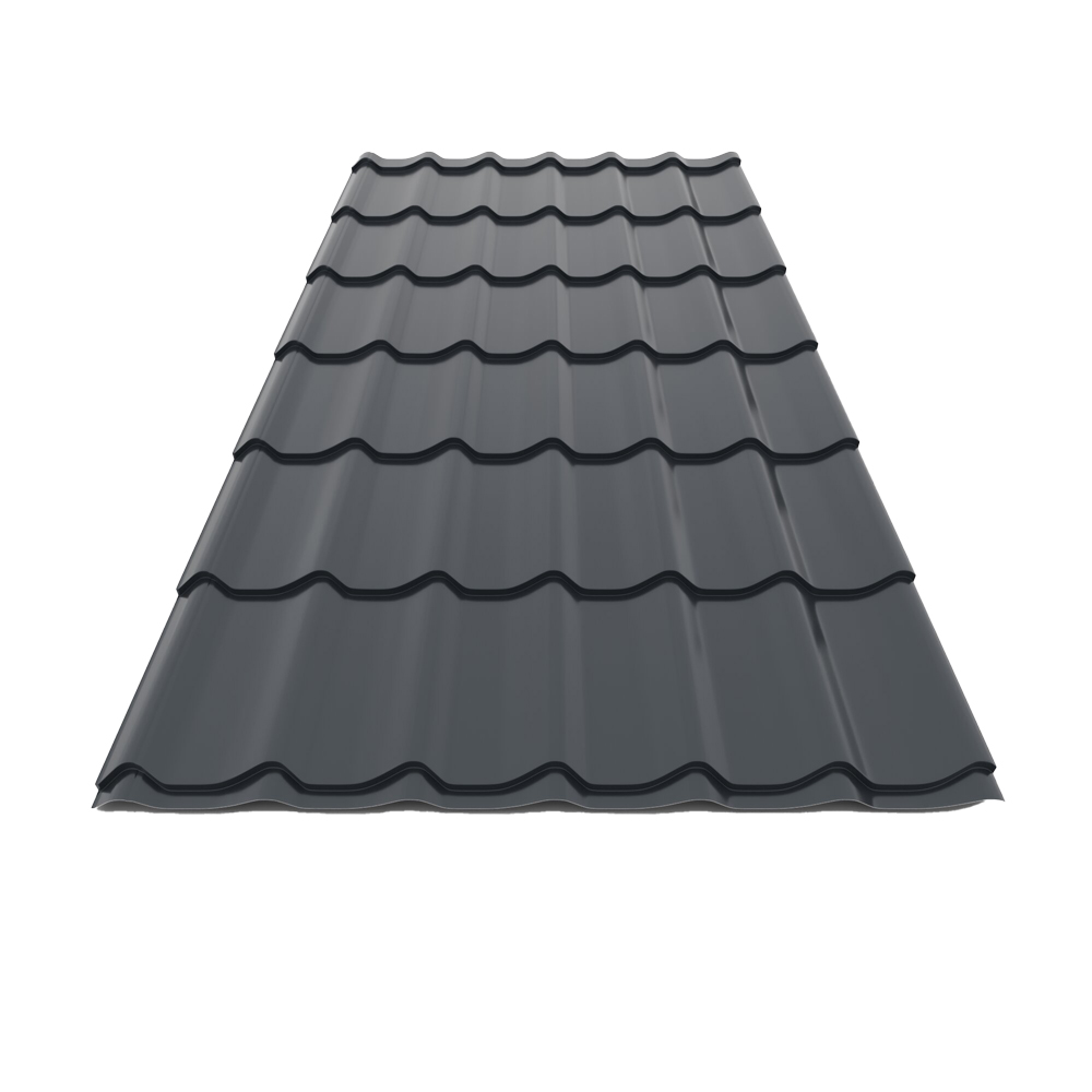 Tigla metalica Smart, gri clasic lucios (RAL 7016), 0.4 mm, 220 x 120 cm, 2.64 mp