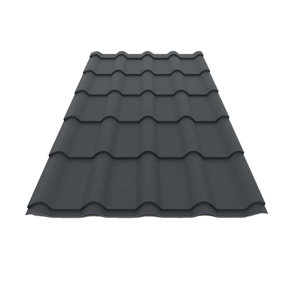 Tigla metalica Smart, gri mat (RAL 7016), 0.5 mm, 189 x 118.5 cm, 2.24 mp