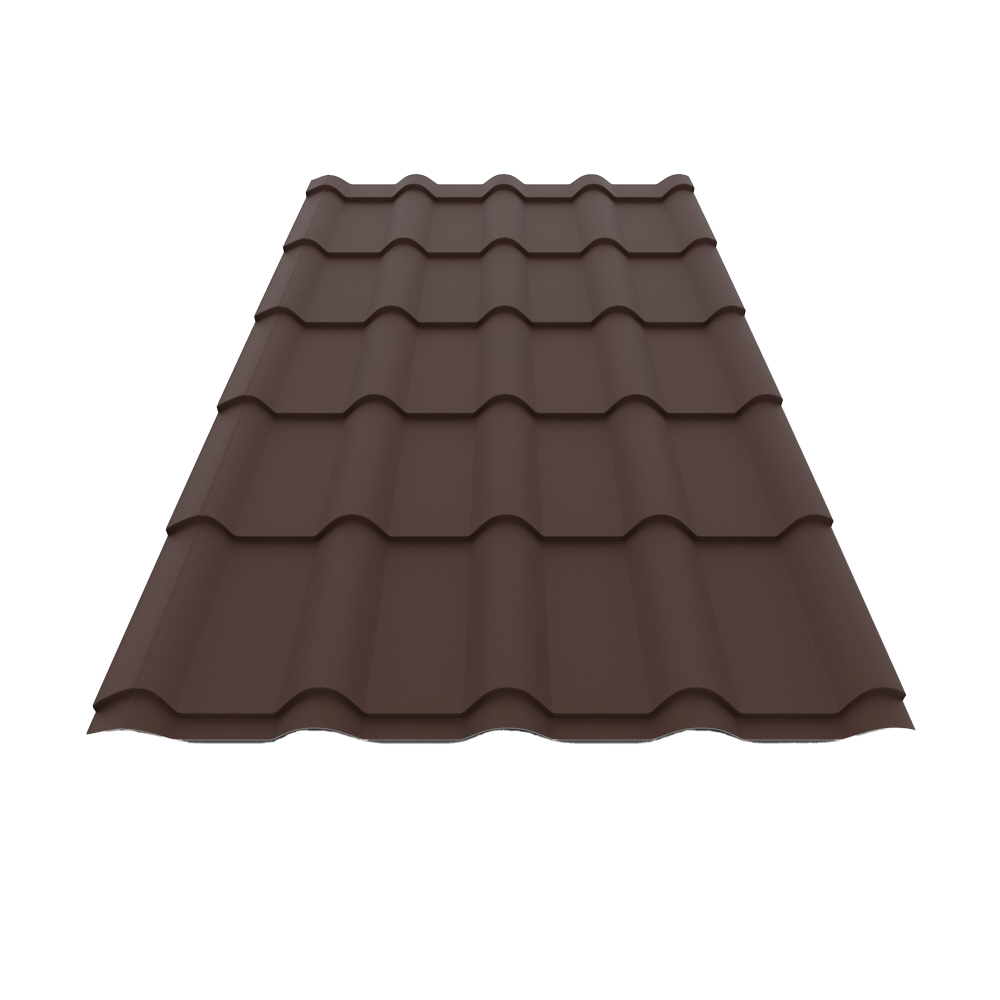 Tigla metalica Smart, maro mat (RAL 8017), 0.5 mm, 189 x 118.5 cm, 2.24 mp