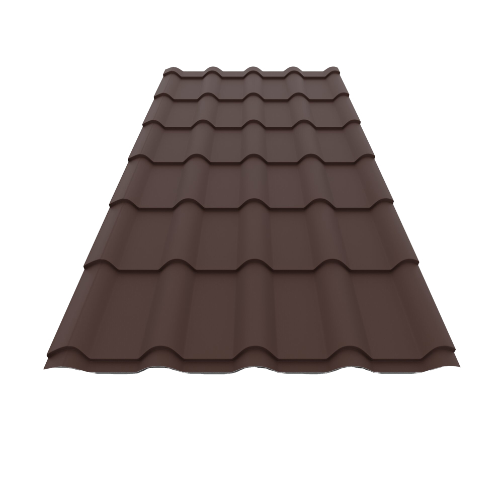 Tigla metalica Smart Mediteran, maro mat (RAL 8017), 0.5 mm, 224 x 118.5 cm, 2.654 mp