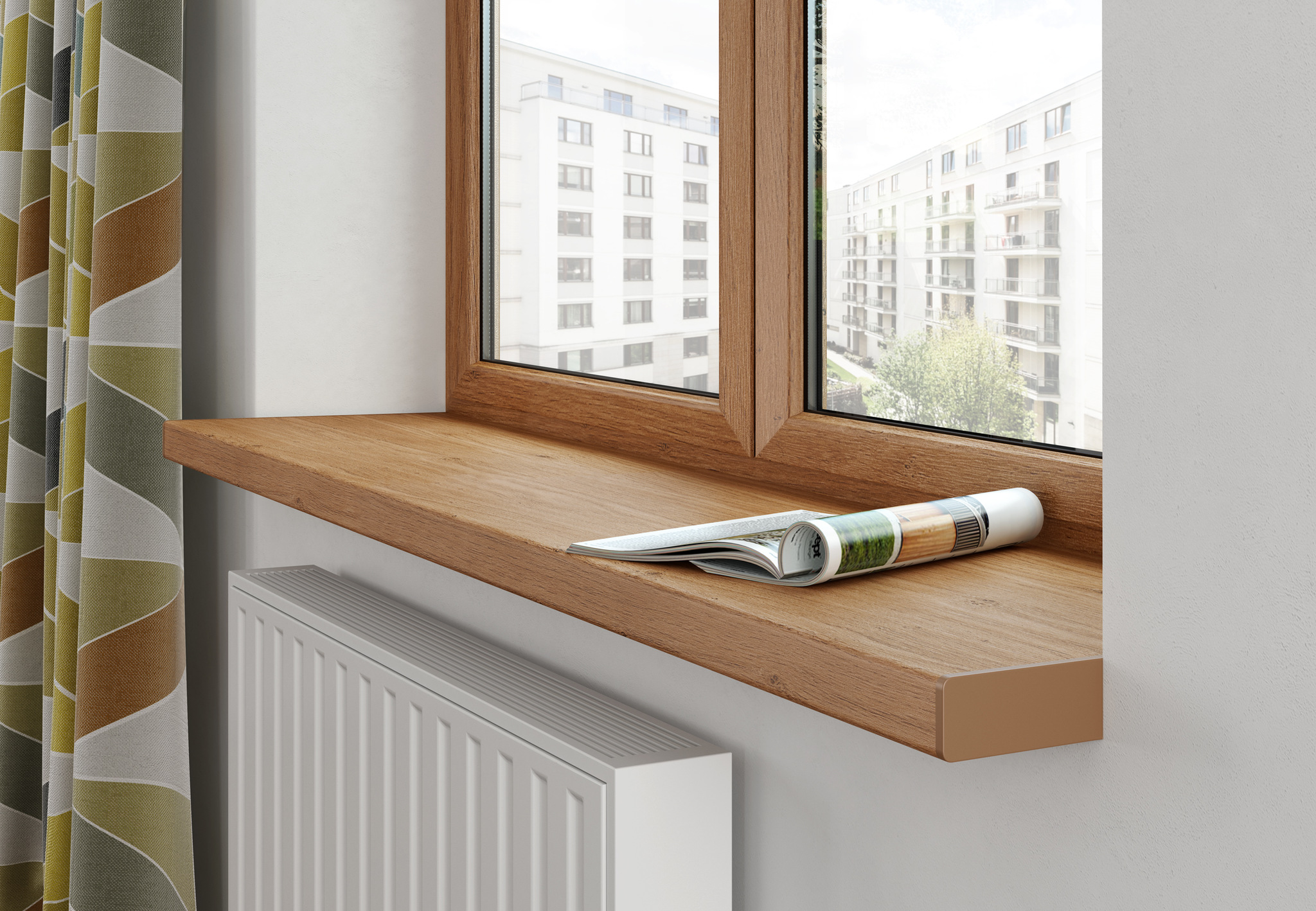 Glaf interior VILO, PVC, 300 x 25 cm, stejar