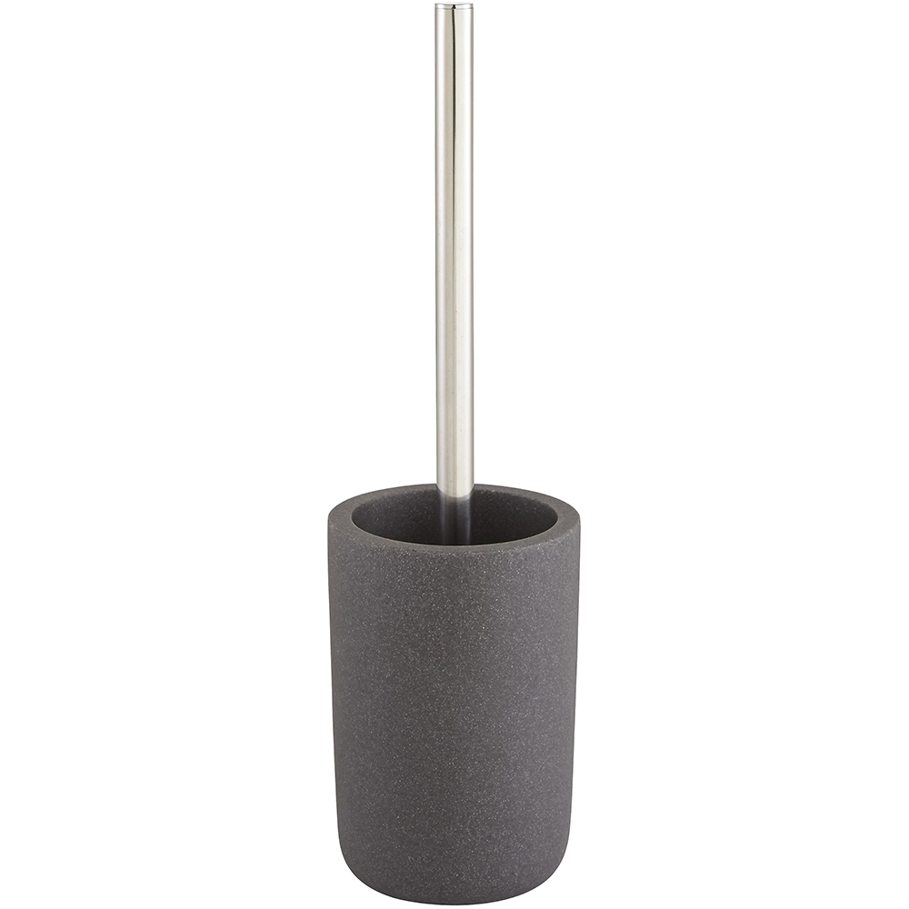 Perie WC cu suport Jubba GOODHOME, 10.8 x 42 cm, rasina si otel, gri
