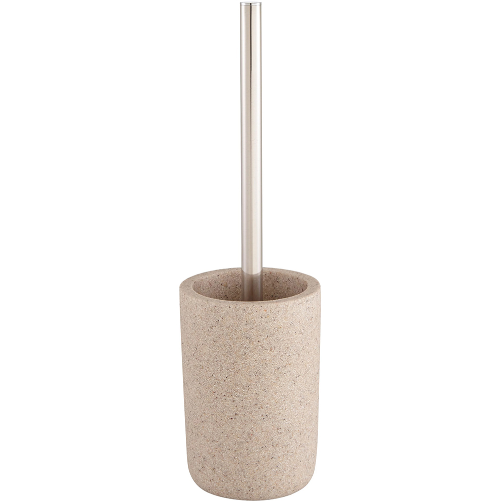 Perie WC cu suport Jubba GOODHOME, 10.8 x 42 cm, rasina si otel, bej
