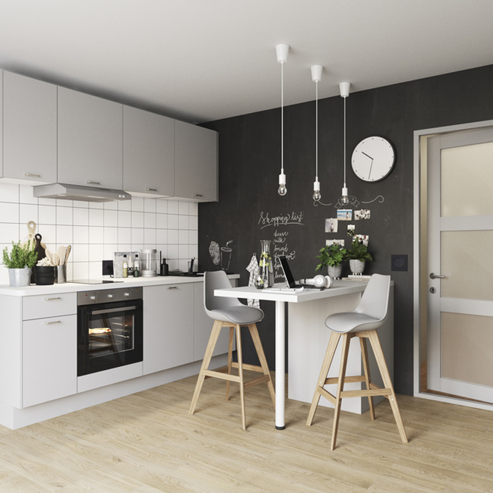 Front usa 4 sertare GOODHOME Balsamita, PAL, 39.7 x 71.5 x 1.8 cm, alb