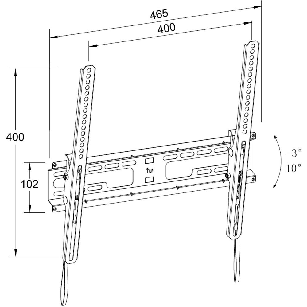 Suport TV perete WELL TLS60, reglabil, 23-60", 45kg, negru