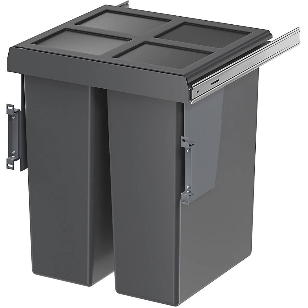 Cos de gunoi GOODHOME 101049002, incorporabil, 2 compartimente, 58l, plastic, gri