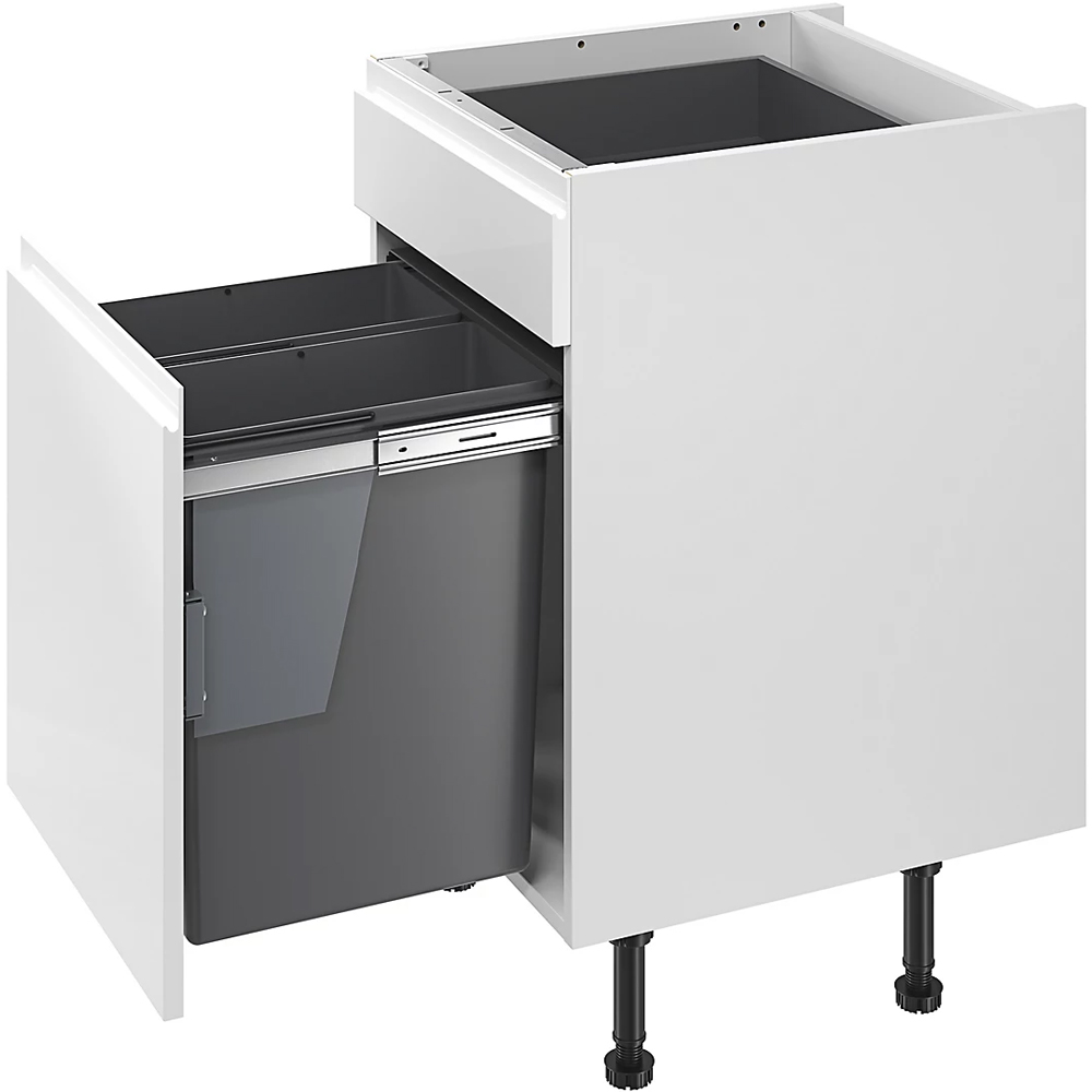 Cos de gunoi GOODHOME 101049002, incorporabil, 2 compartimente, 58l, plastic, gri