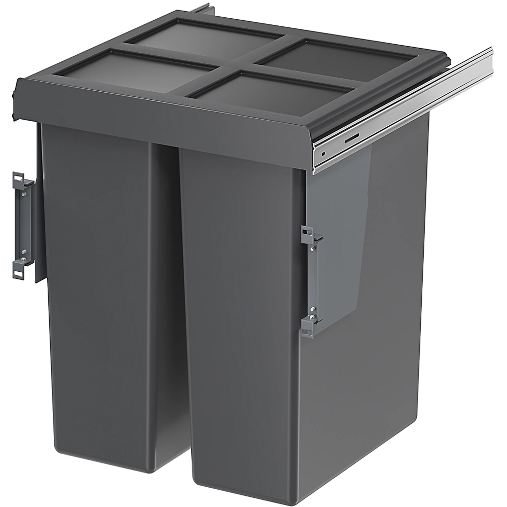 Cos de gunoi GOODHOME 101049003, incorporabil, 3 compartimente, 64l, plastic, gri