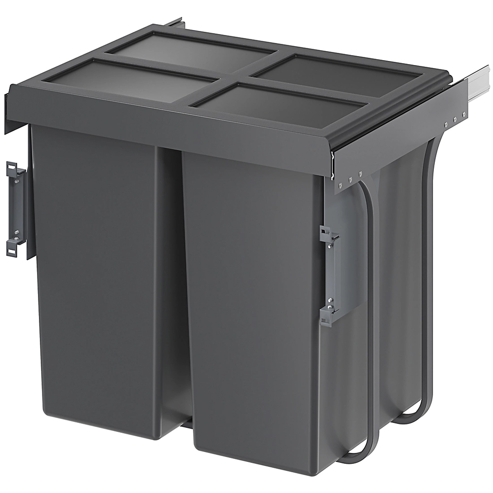 Cos de gunoi GOODHOME 101049004, incorporabil, 2 compartimente, 92l, plastic, gri
