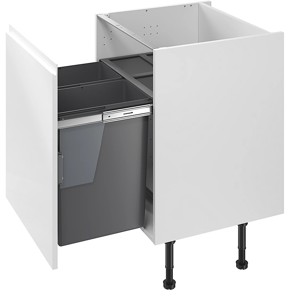 Cos de gunoi GOODHOME 101049004, incorporabil, 2 compartimente, 92l, plastic, gri