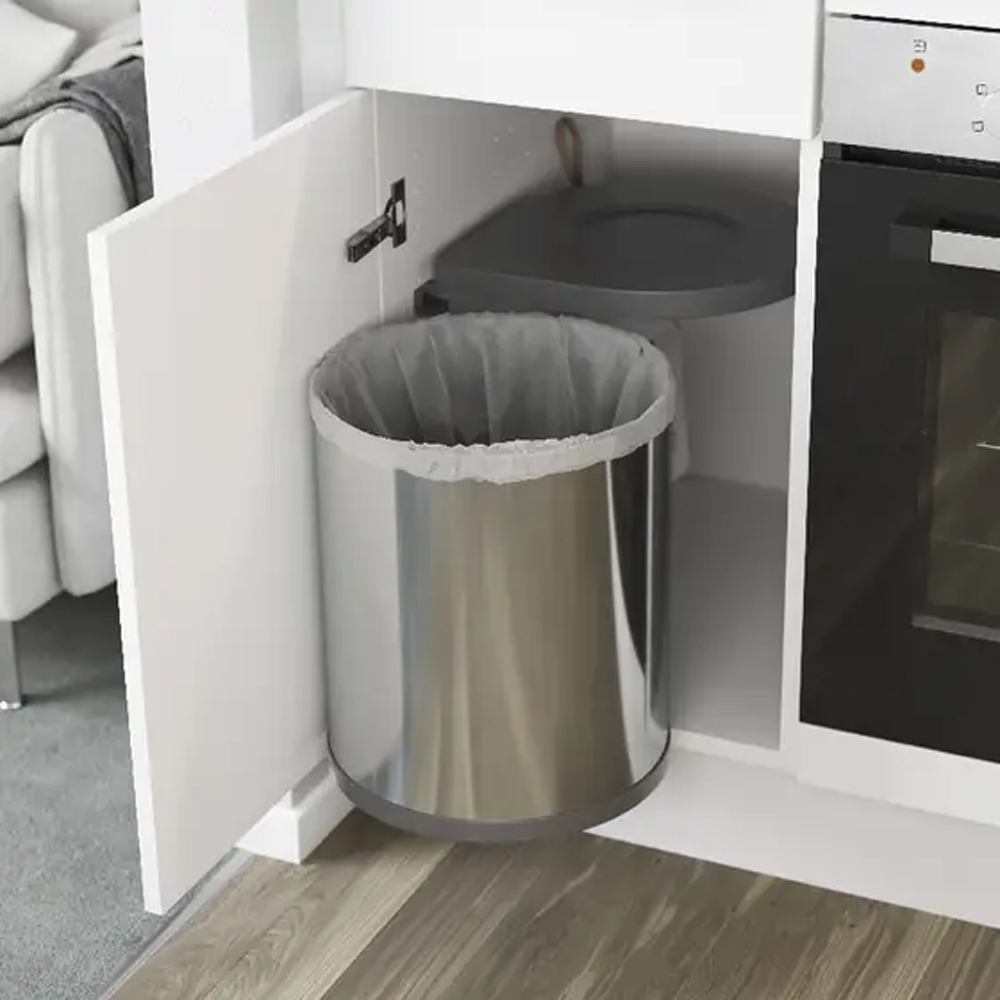 Cos de gunoi GOODHOME 101049005, incorporabil, 13 l, metal, argintiu