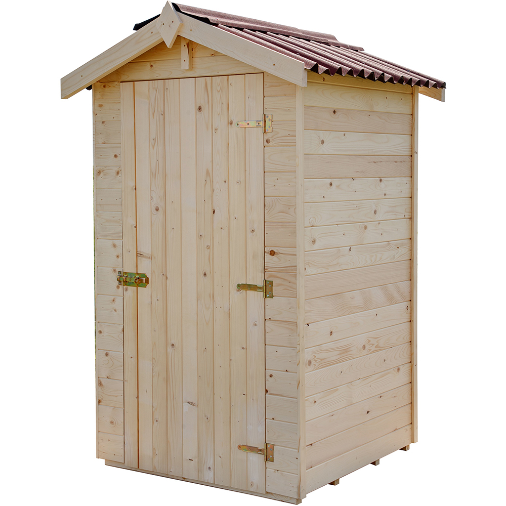 Casuta de gradina MOBILAIUD Economic, lemn, 120 x 120 x 218 cm, natur