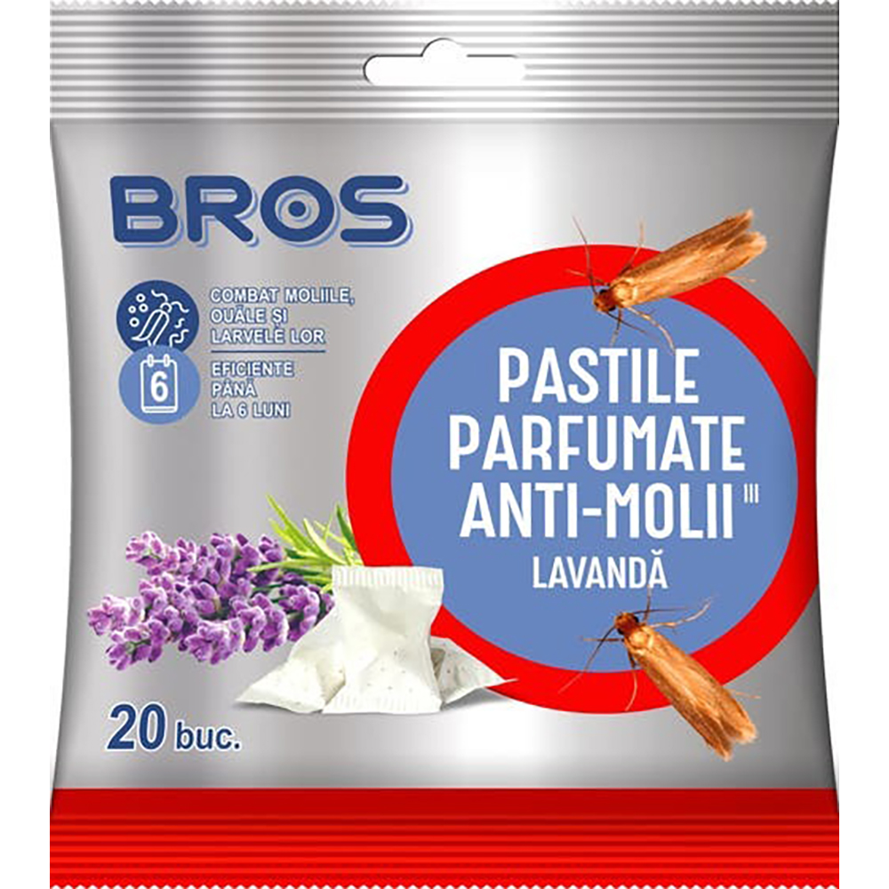 Pastile anti-molii Bros, lavanda, 20 bucati