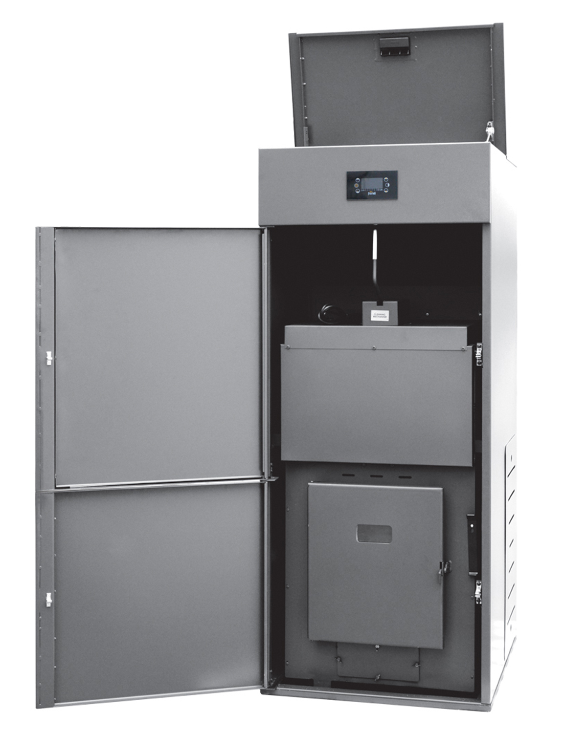 Cazan pe peleti din otel Ferroli Biopellet PRO 30, 30 kW, 70 x 79 x 165 cm