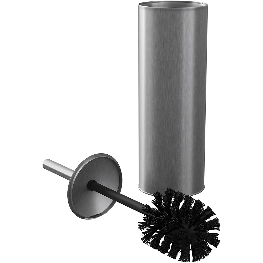 Perie WC cu suport Koros GOODHOME, 9.5 x 45 cm, otel, argintiu