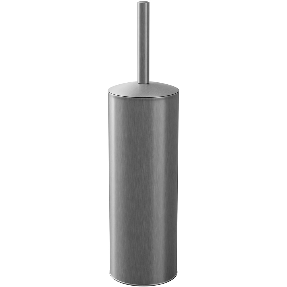Perie WC cu suport Koros GOODHOME, 9.5 x 45 cm, otel, argintiu
