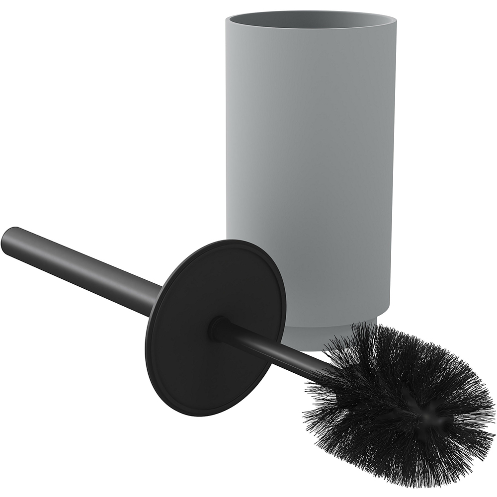 Perie WC cu suport Kina GOODHOME, 10.5 x 42 cm, polipropilena si ABS, gri