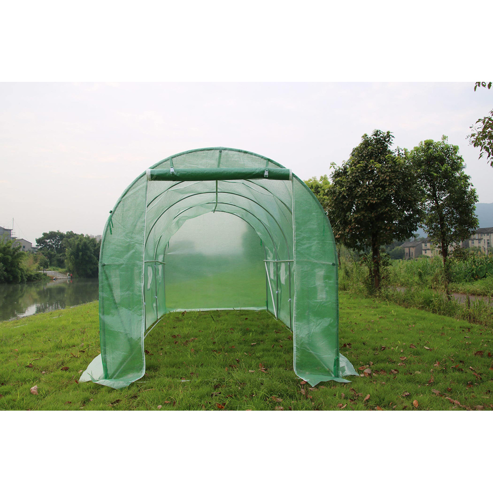 Sera tip tunel Yurta, 8 mp, 400 x 195 x 200 cm, polietilena - otel galvanizat, verde