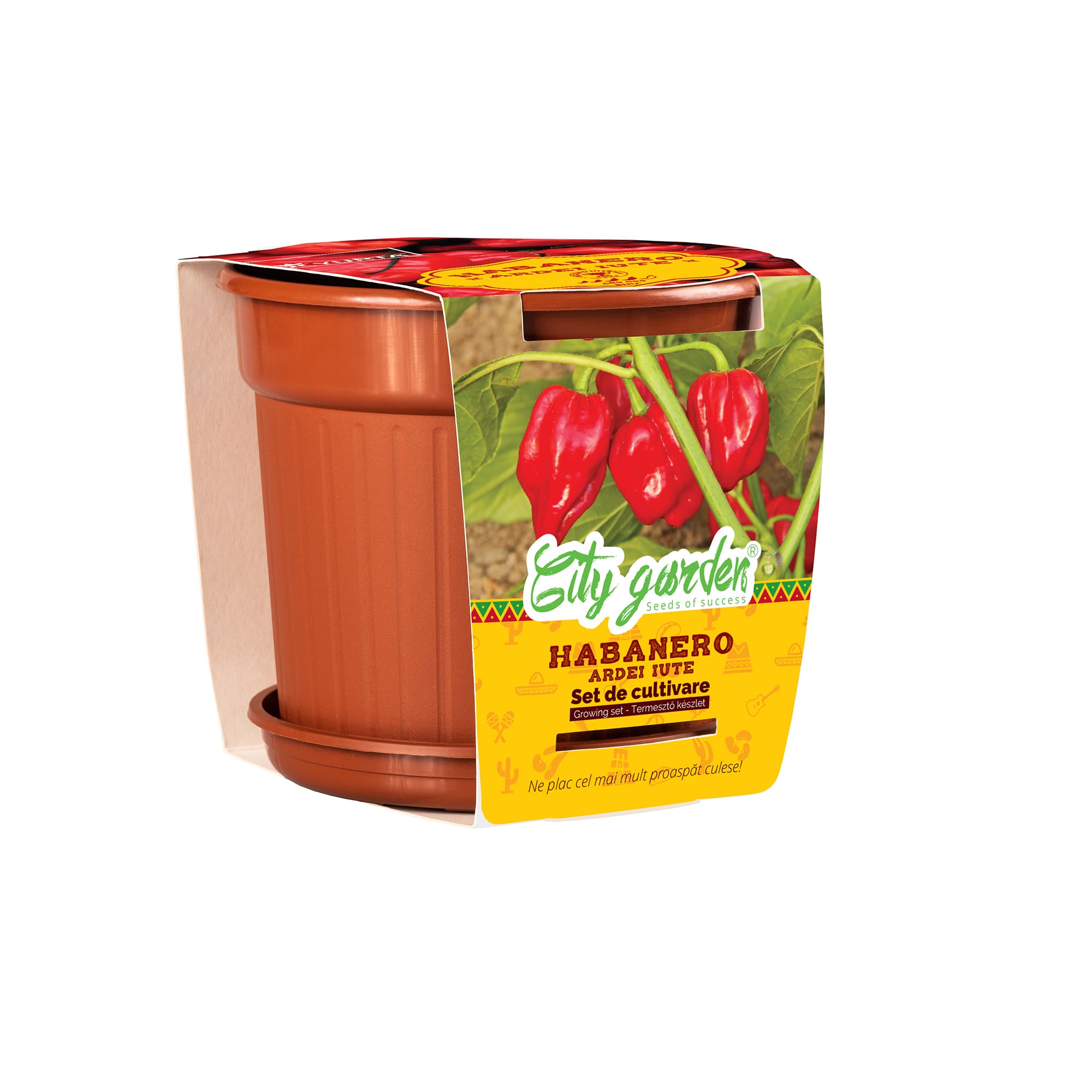 Set de cultivare Habanero Rosu, seminte ardei iute YURTA