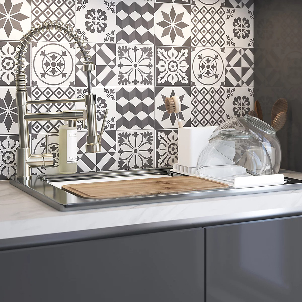 Blat bucatarie GOODHOME Kala, PAL, 300 x 62 x 3.8 cm, alb marmura