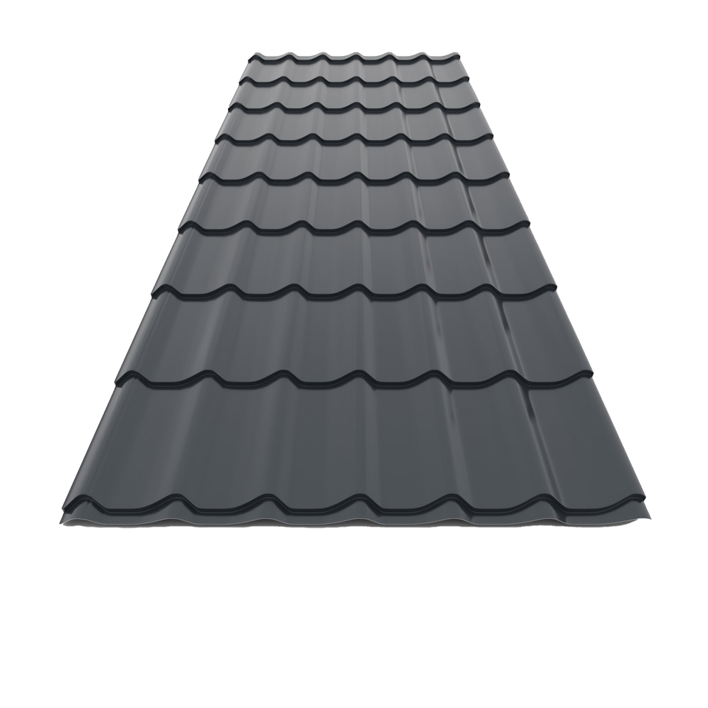 Tigla metalica Smart, gri lucios (RAL 7016), 0.4 mm, 290 x 120 cm, 3.48 mp