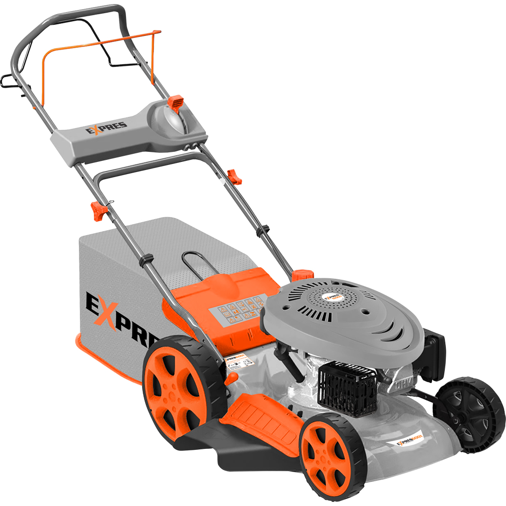 Masina de tuns gazon EXPRESS 6001, Benzina, 3.5CP, 139CC, latime taiere 46 cm, cos 55L, gri-portocaliu