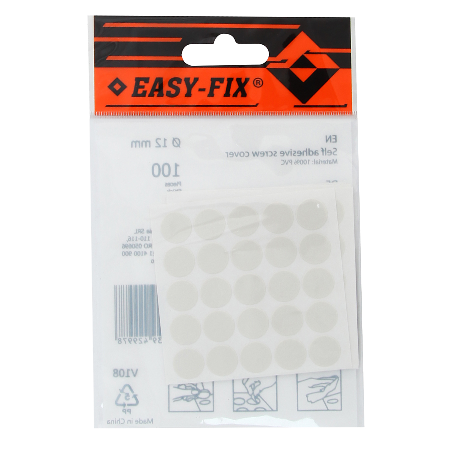 Capac mascare autoadeziv SEA, 12mm, gri, 100 buc