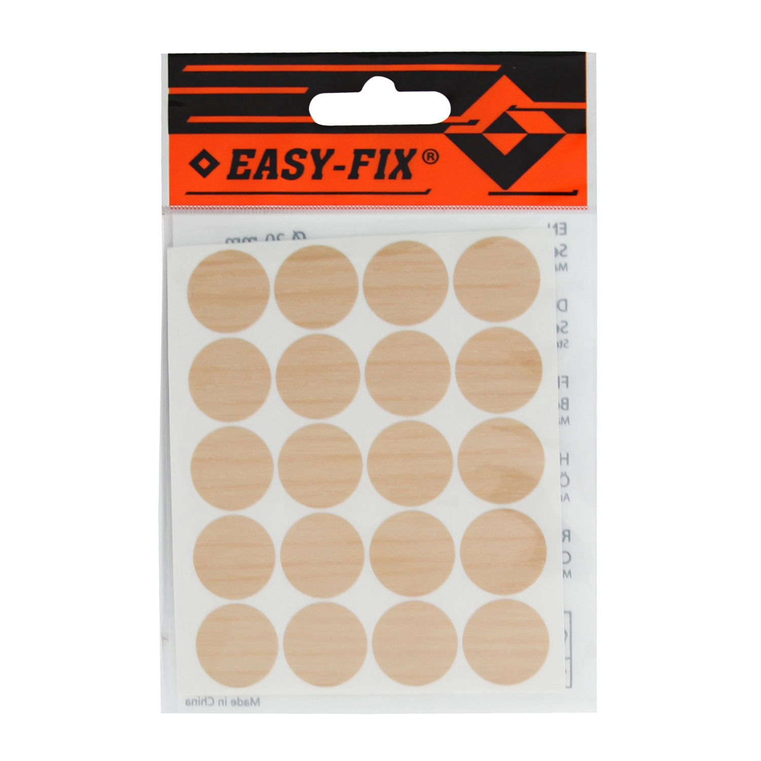 Capac mascare autoadeziv SEA, 20mm, fag, 40 buc