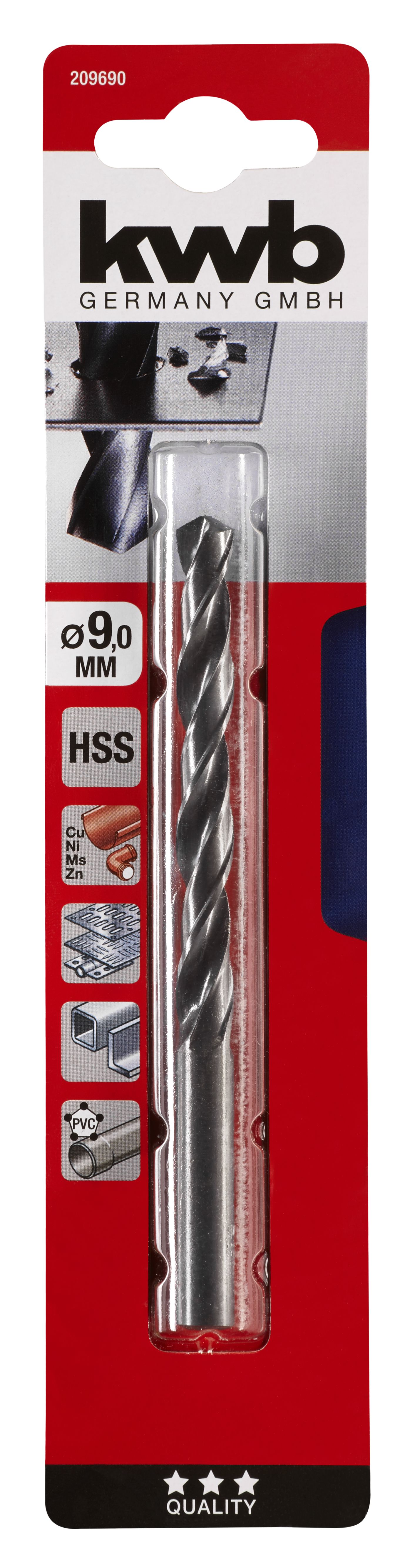 Burghiu metal KWB, HSS forjat, 9 mm