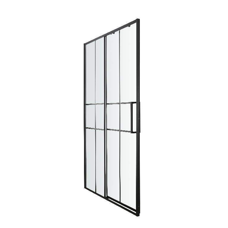 Usa dus glisanta GOODHOME Ahti, aluminiu, sticla securizata 6mm, 120 x 195 cm, profil negru
