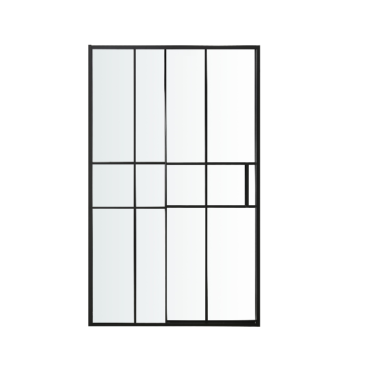Usa dus glisanta GOODHOME Ahti, aluminiu, sticla securizata 6mm, 120 x 195 cm, profil negru