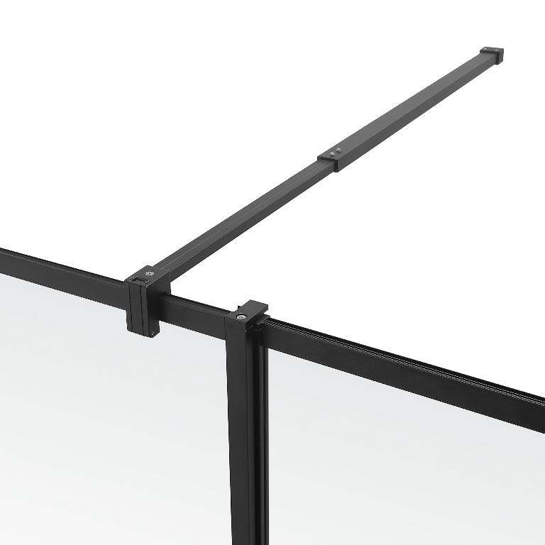 Paravan dus walk-in GOODHOME Ahti, aluminiu, sticla securizata 6mm, 119 x 195 cm, profil negru
