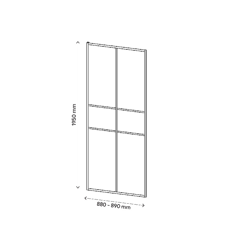 Paravan dus GOODHOME Ahti, 90 x 195 cm, aluminiu, sticla securizata transparenta 6mm, negru