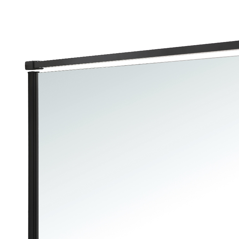 Paravan dus walk-in GoodHome Ezili, aluminiu, sticla securizata 6mm, 90 x 195 cm, profil negru
