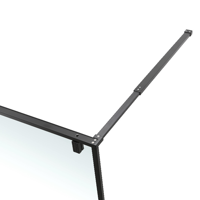 Paravan dus walk-in GoodHome Ezili, aluminiu, sticla securizata 6mm, 90 x 195 cm, profil negru