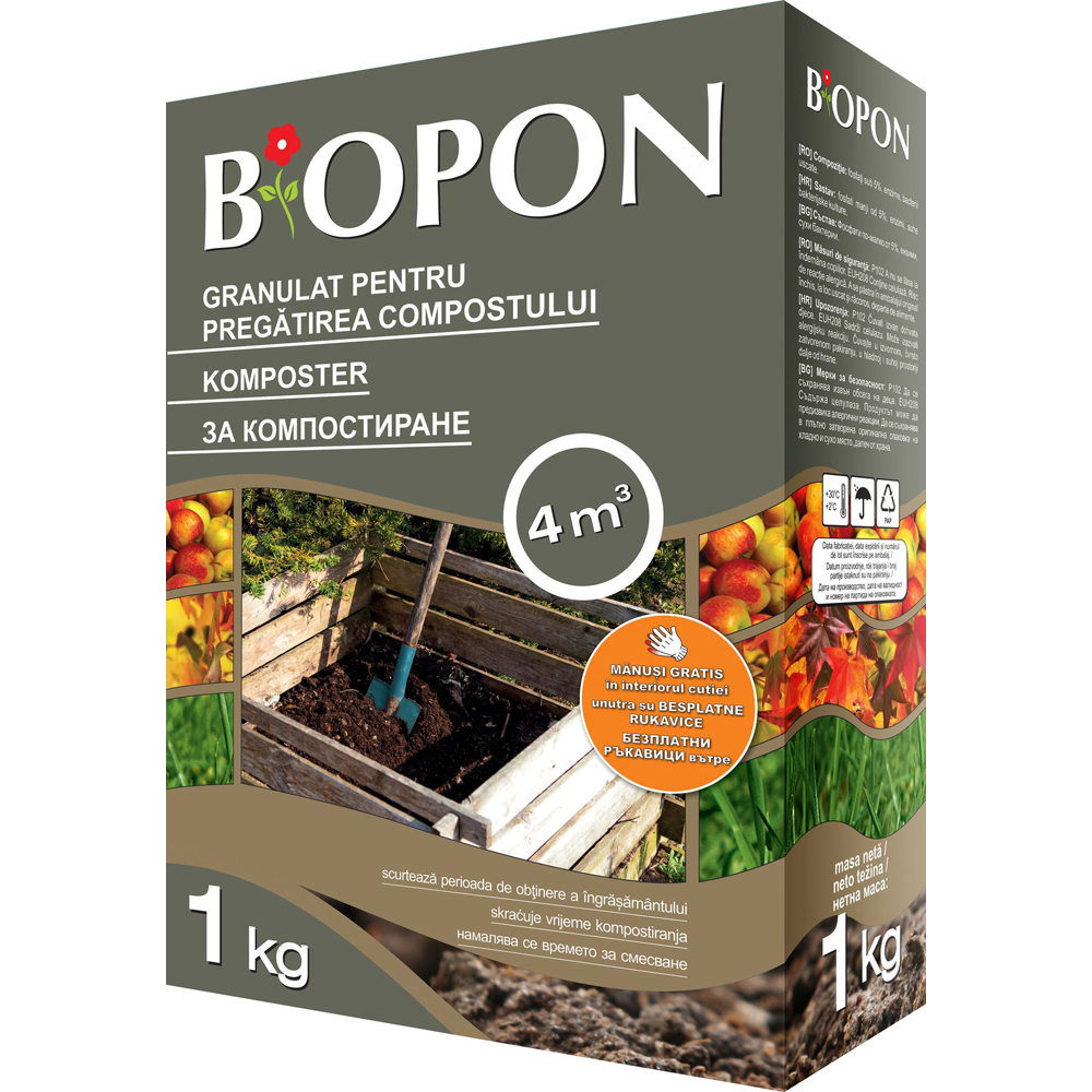 Compost granulat fertilizant natural pentru plante si legume BOPON, 1 kg